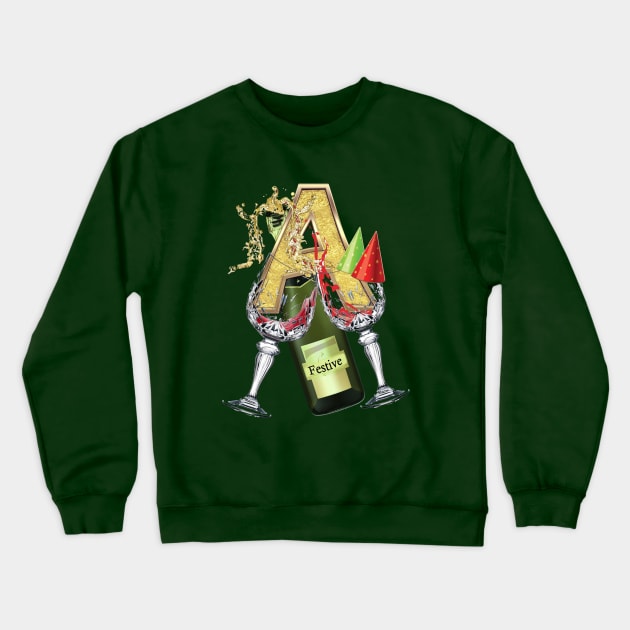 Birthday Celebration letter A Crewneck Sweatshirt by Just Kidding by Nadine May